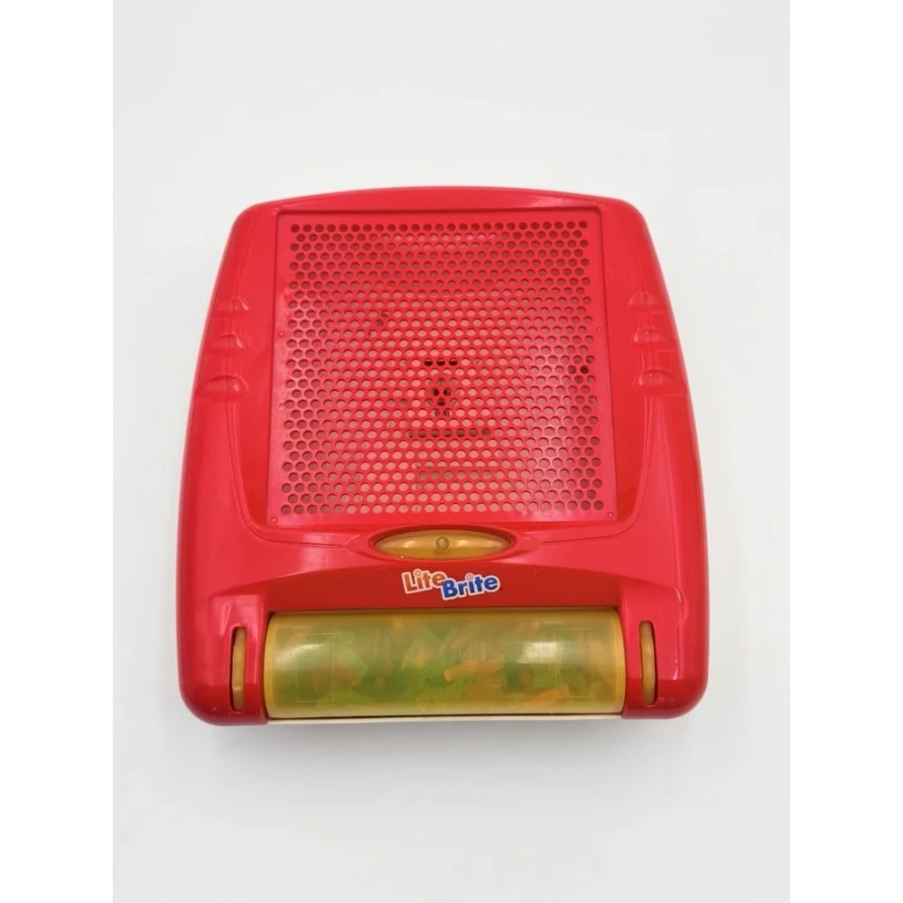 Vintage Hasbro Lite Brite Cube Light Board Toy Red w/ Pegs 2003 Tested